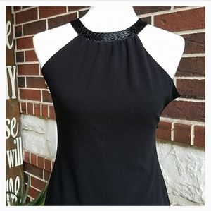 Jones New York Sequin Halter Black Petite Dress 2